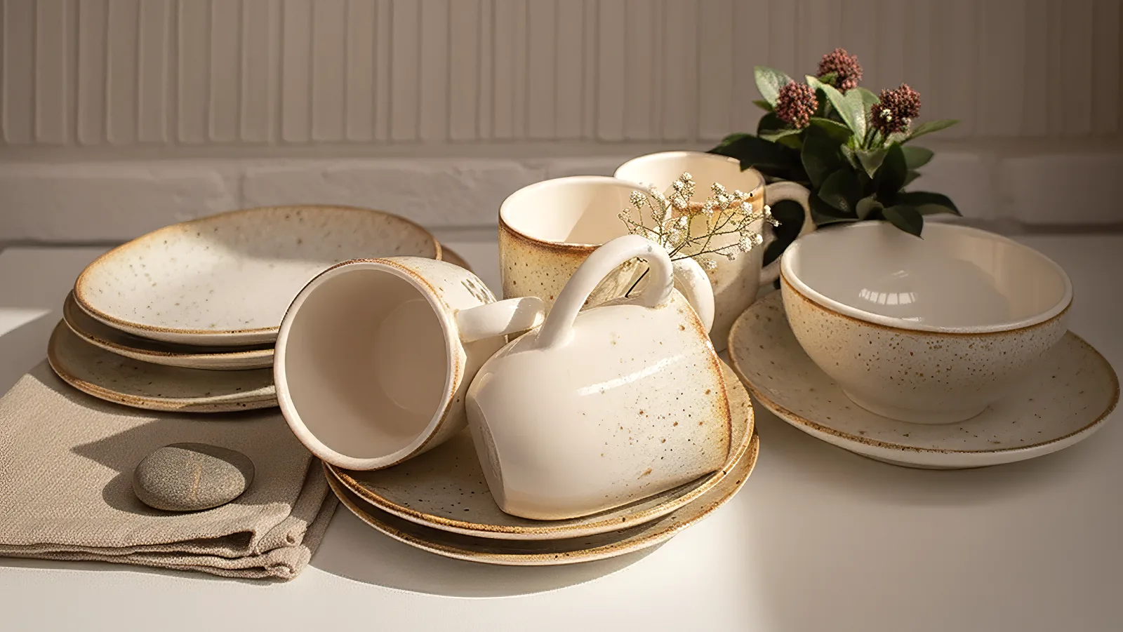 Servicio de mesa · gres crema