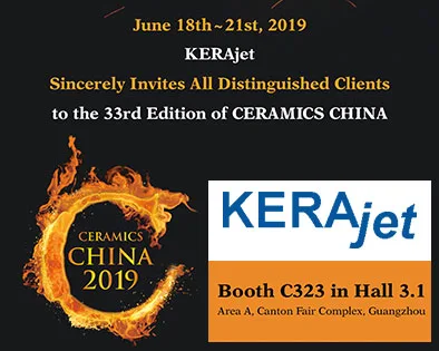 KERAjet asistirá de nuevo a la feria Ceramics China del 18 al 21 de junio